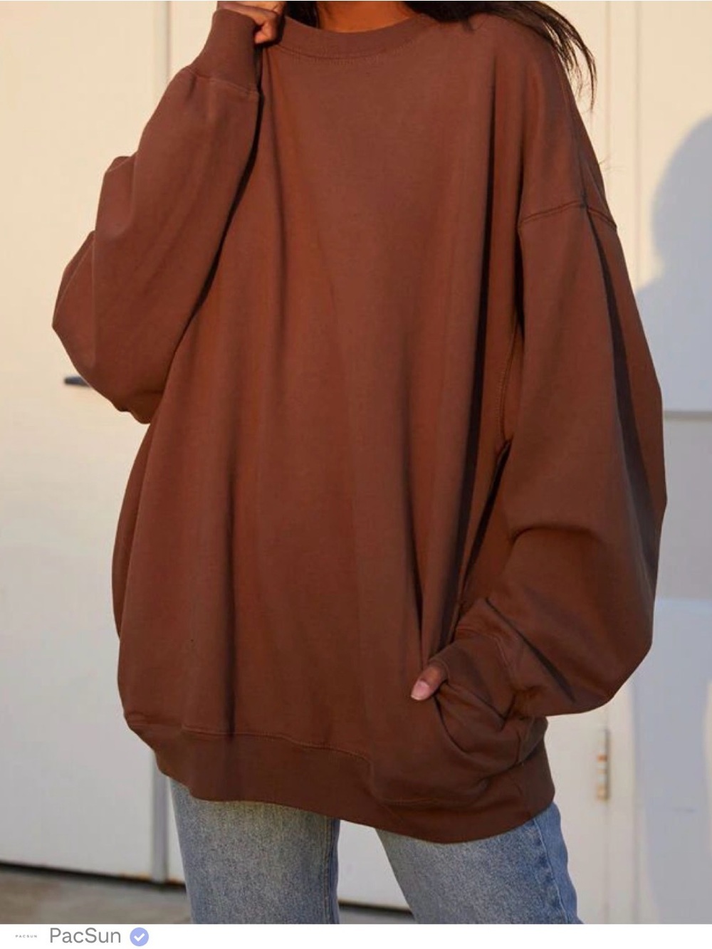 Brown Oversized Crewneck Sweatshirt